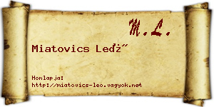 Miatovics Leó névjegykártya